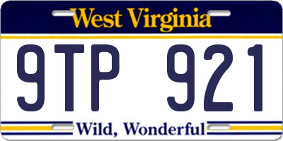 WV license plate 9TP921