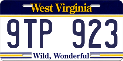 WV license plate 9TP923