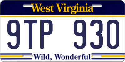 WV license plate 9TP930