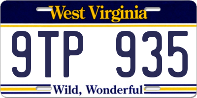 WV license plate 9TP935
