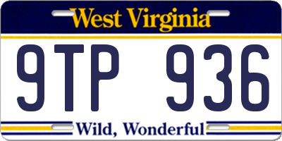 WV license plate 9TP936