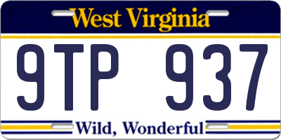 WV license plate 9TP937