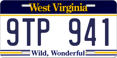 WV license plate 9TP941