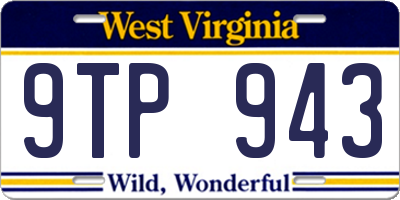 WV license plate 9TP943