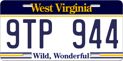 WV license plate 9TP944