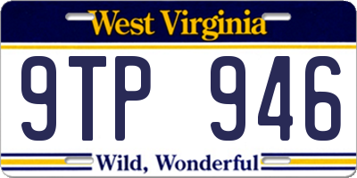 WV license plate 9TP946