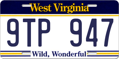 WV license plate 9TP947