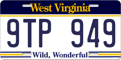 WV license plate 9TP949