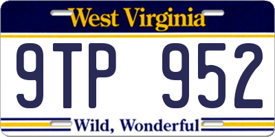 WV license plate 9TP952