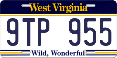 WV license plate 9TP955