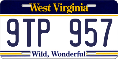 WV license plate 9TP957