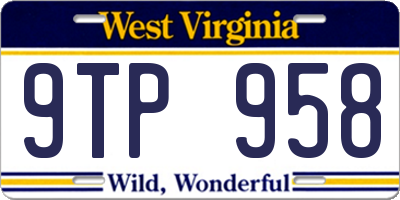WV license plate 9TP958