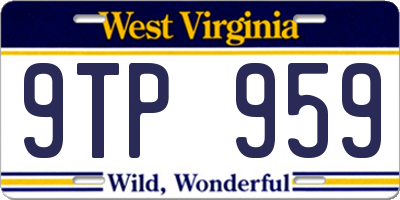 WV license plate 9TP959