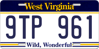 WV license plate 9TP961