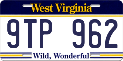 WV license plate 9TP962