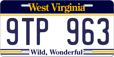WV license plate 9TP963