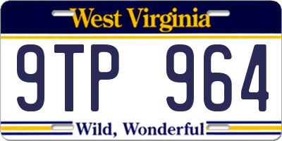WV license plate 9TP964