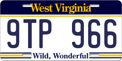 WV license plate 9TP966