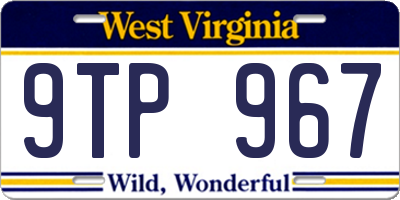 WV license plate 9TP967