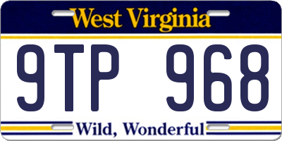 WV license plate 9TP968