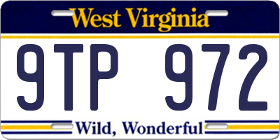 WV license plate 9TP972