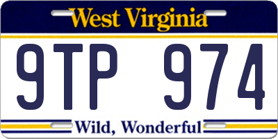 WV license plate 9TP974
