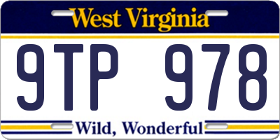 WV license plate 9TP978