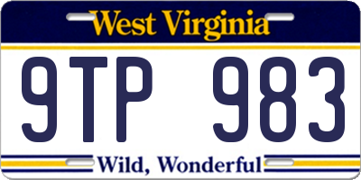 WV license plate 9TP983