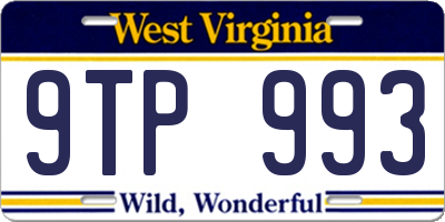 WV license plate 9TP993