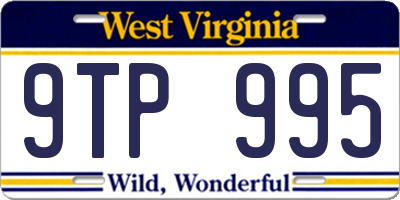 WV license plate 9TP995