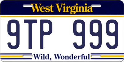 WV license plate 9TP999