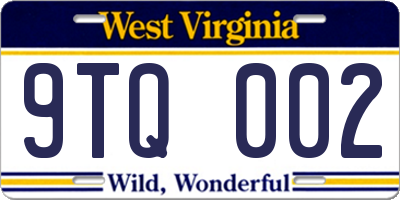 WV license plate 9TQ002