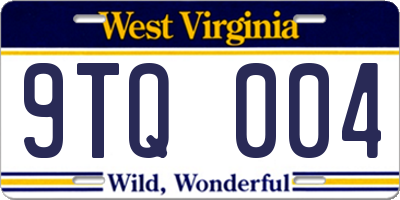 WV license plate 9TQ004