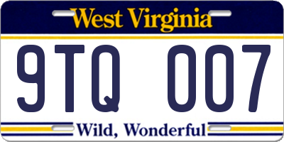WV license plate 9TQ007