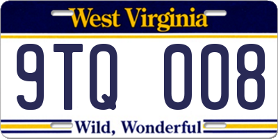 WV license plate 9TQ008