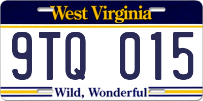 WV license plate 9TQ015