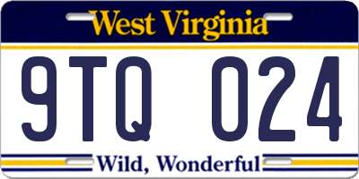 WV license plate 9TQ024