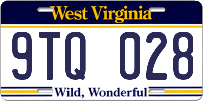 WV license plate 9TQ028