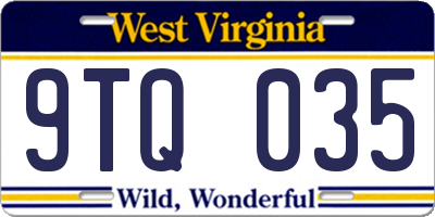 WV license plate 9TQ035