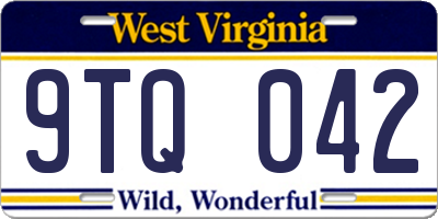 WV license plate 9TQ042