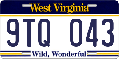 WV license plate 9TQ043