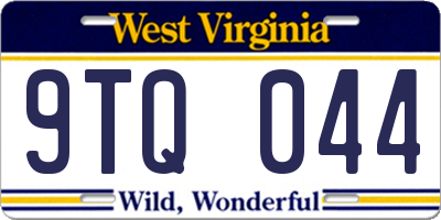 WV license plate 9TQ044
