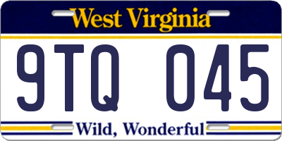 WV license plate 9TQ045