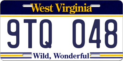 WV license plate 9TQ048