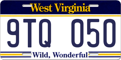 WV license plate 9TQ050