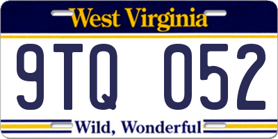 WV license plate 9TQ052