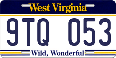 WV license plate 9TQ053