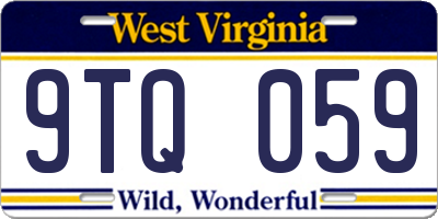 WV license plate 9TQ059