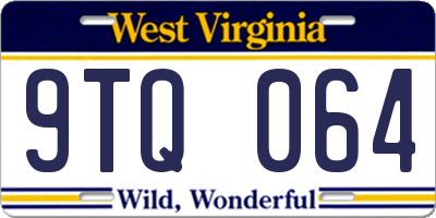 WV license plate 9TQ064