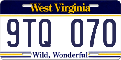 WV license plate 9TQ070